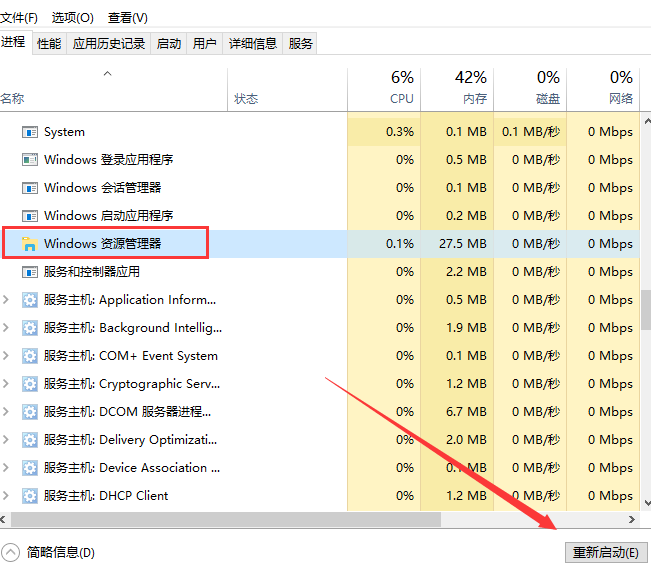 Win10 20H2系統怎么重啟資源管理器？