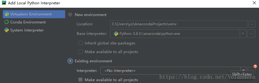 python 中關(guān)于pycharm選擇運行環(huán)境的問題