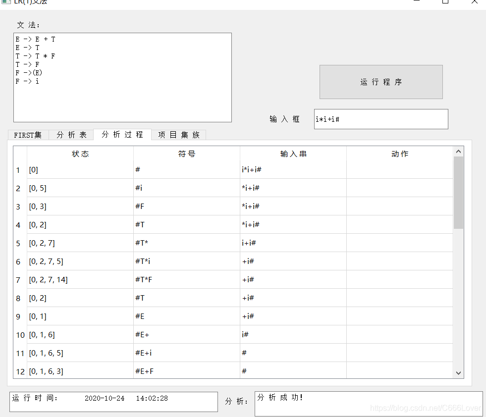 Python實(shí)現(xiàn)LR1文法的完整實(shí)例代碼