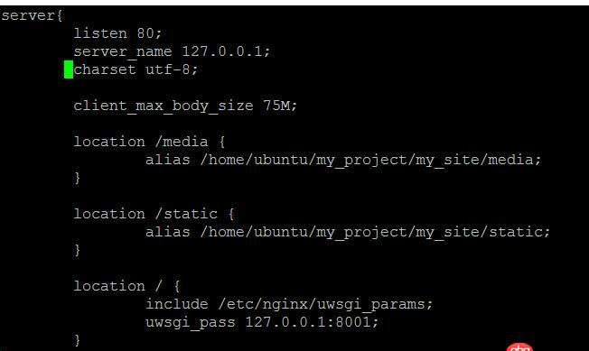python - nginx+uwsgi啟動提示 nginx: [emerg] unknown directive "socket"?如何解決？