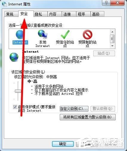 Win7如何設置可信任站點？