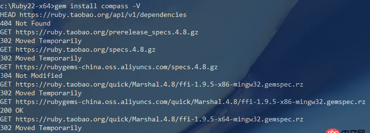sass - gem install compass 使用淘寶 Ruby 安裝失敗，出現 404
