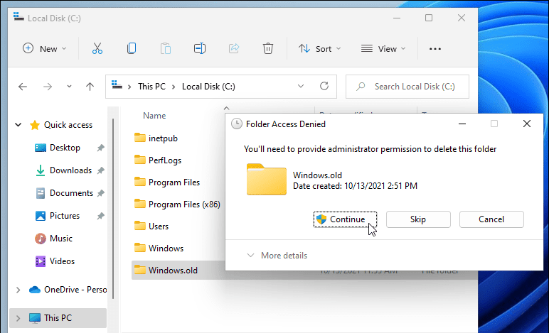 Win11可以刪除Windows.old文件嗎？刪除Windows.old文件的具體方法