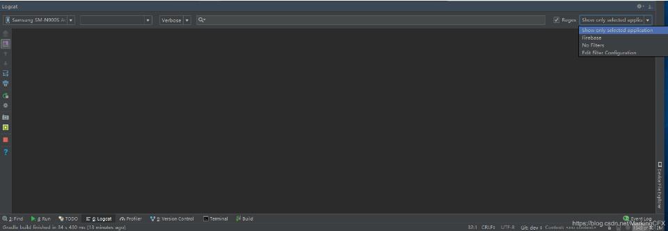 android studio logcat 無(wú)篩選 顯示全部日志 無(wú)應(yīng)用包名區(qū)分方式