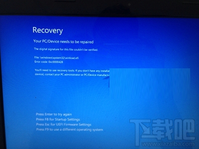 Win10系統(tǒng)開不了機出現(xiàn)Recovery藍(lán)屏怎么解決