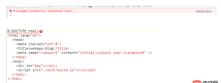 node.js - nodejs引入webpack打包后的項(xiàng)目里的index.html，把html格式識別成js？？