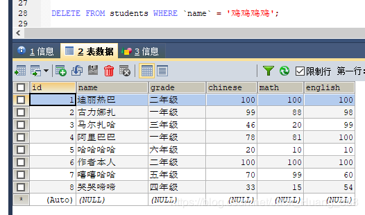 MySQL 詳細(xì)單表增刪改查crud語句