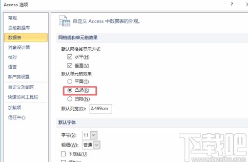 Microsoft Office Access將單元格效果設(shè)置為凸起的方法