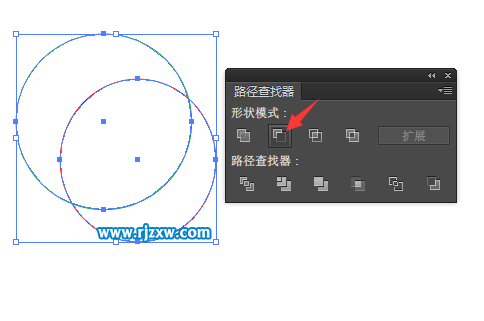 怎么用AI減去頂層來(lái)剪出月亮圖形